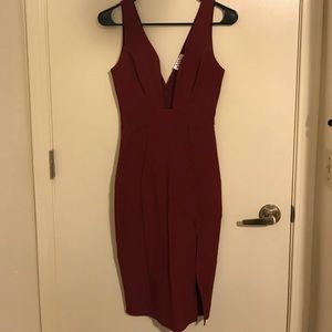 Wine Red midi dress